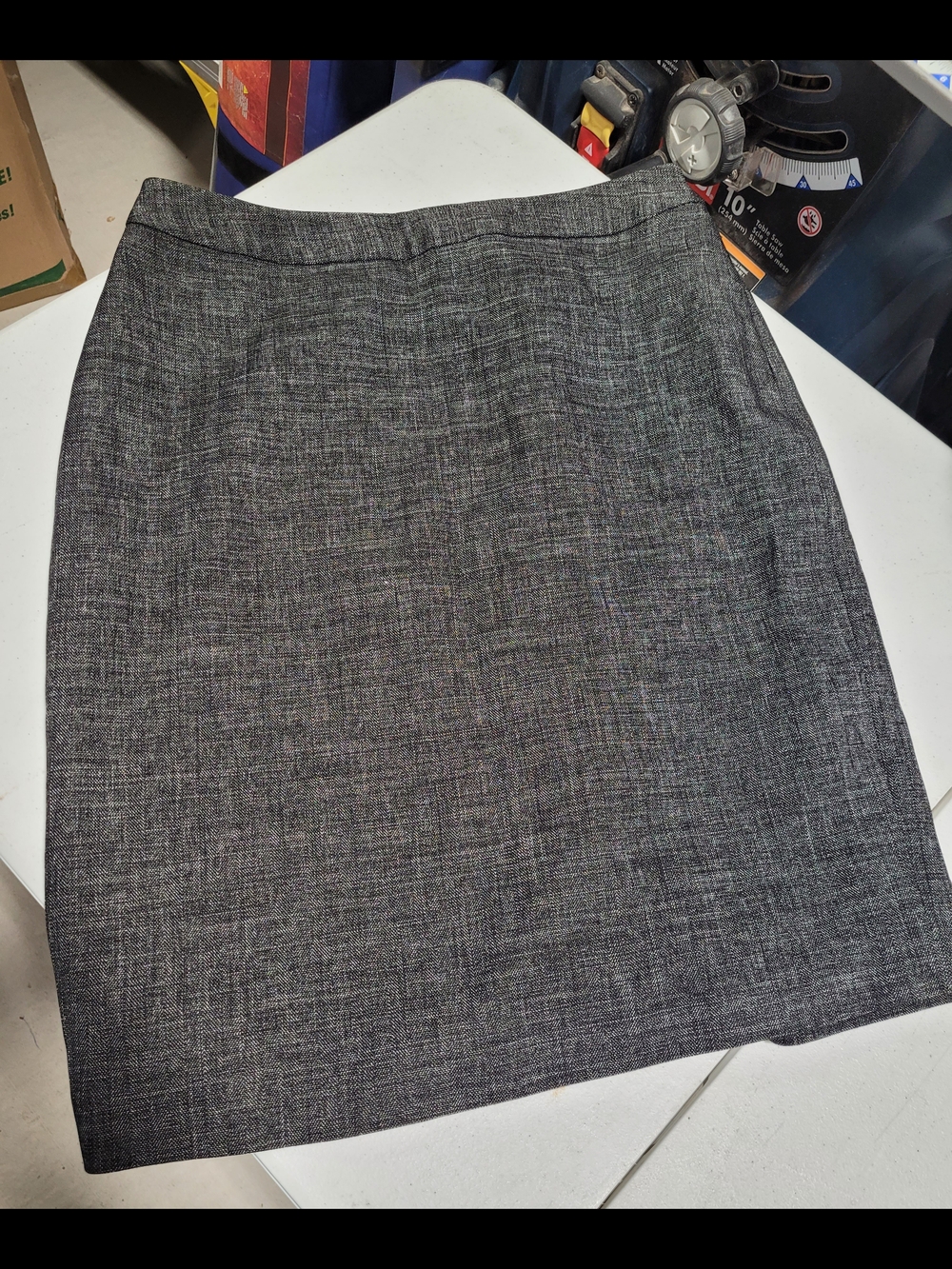 Nine & Co. Charcoal Textured Pencil Skirt